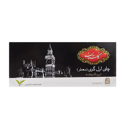 تصویر  چای سیاه کیسه ای گلستان ارل گری پک 25 عددی